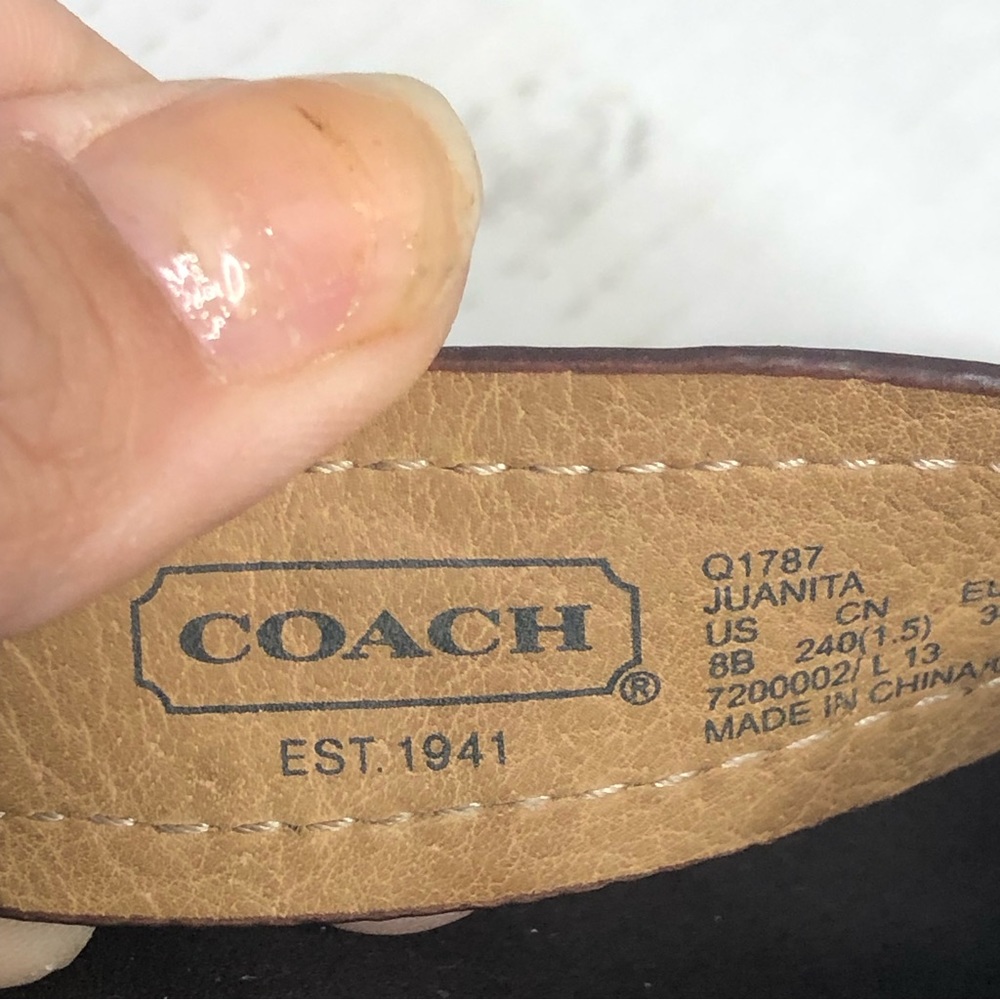 Coach Sandals Juanita Logo Womens Size 8 8.5 Brown Wedges - Picture 5 of 11